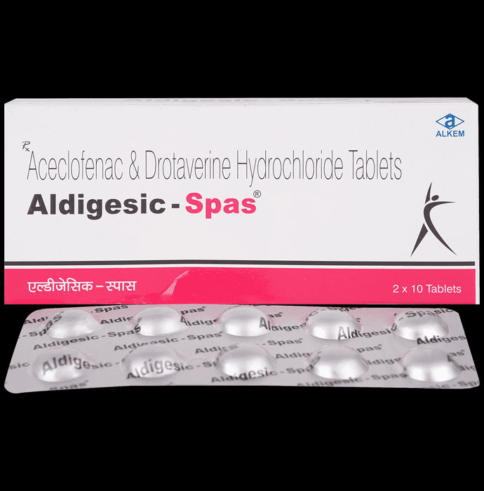 Aldigesic Spas 80mg/100mg Tablet
10 Tablet