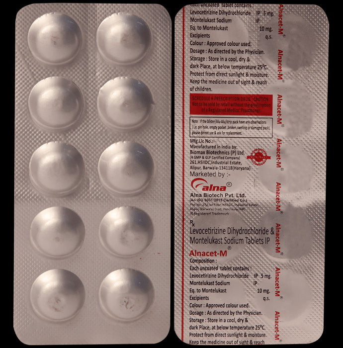 Alnacet M 5mg/10mg Tablet
10 Tablet