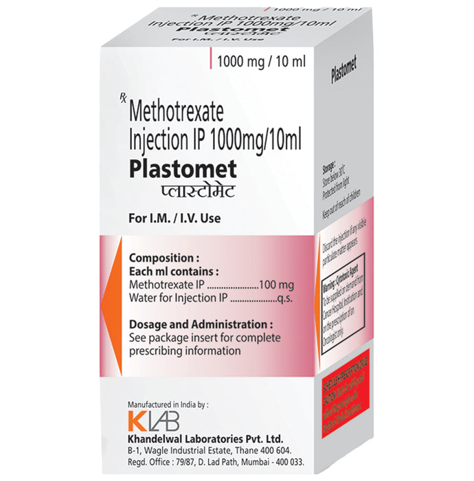Plastomet 1000mg Injection
10 ml Injection