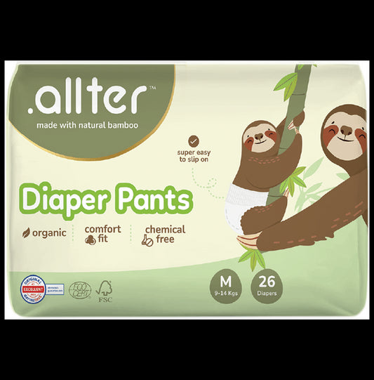 .allter Organic Bamboo Chemical Free Diaper Pant Medium
packet of 26 diapers