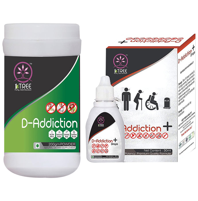 1 Tree Combo Pack of D-Addiction Powder 200gm & D-Addiction+Drops 30ml
combo pack of 2 Packs