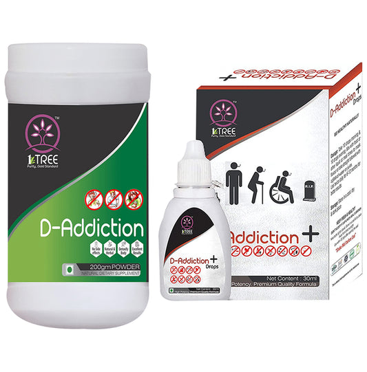 1 Tree Combo Pack of D-Addiction Powder 200gm & D-Addiction+Drops 30ml
combo pack of 2 Packs