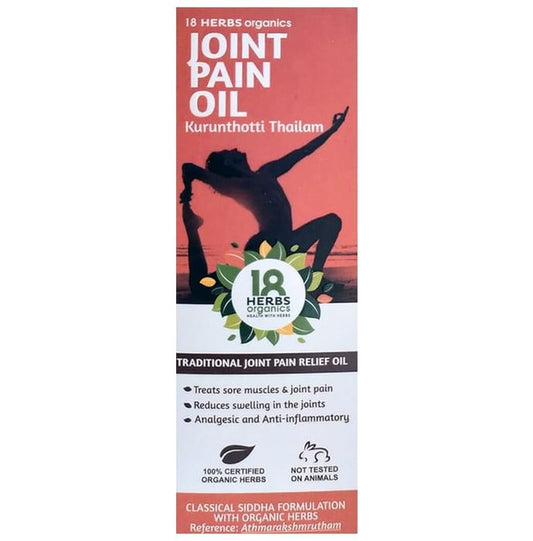 18 Herbs Organics Joint Pain Oil Kurunthotti Thailam
bottle of 120 ml Oil