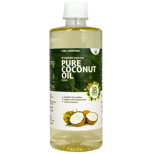 18 Herbs Organics Pure Coconut Oil Edible
bottle of 500 ml Oil