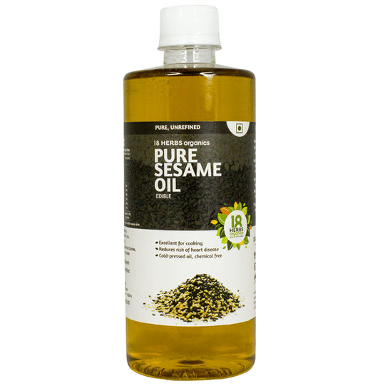 18 Herbs Organics Pure Sesame Oil Edible
bottle of 500 ml Oil