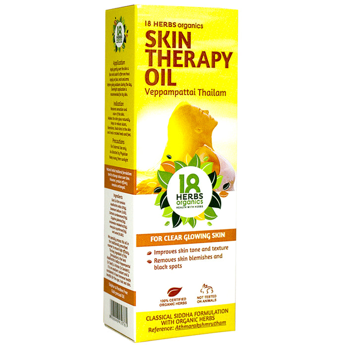18 Herbs Organics Skin Therapy Oil Veppampattai Thailam
bottle of 100 ml Oil