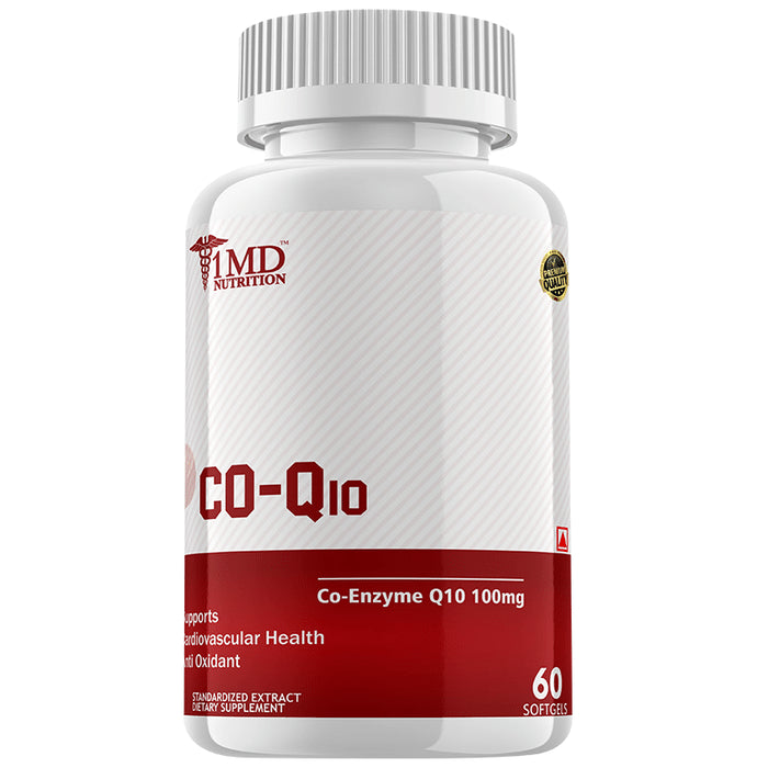 1MD Nutrition Co-Q10 Softgel
bottle of 60 soft gelatin capsules