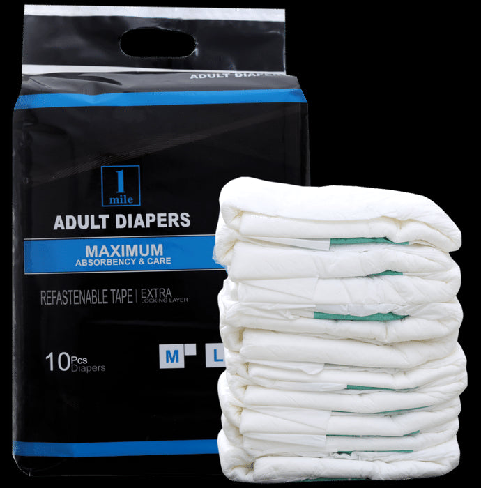 1Mile Adult Diaper XL
packet of 10 diapers