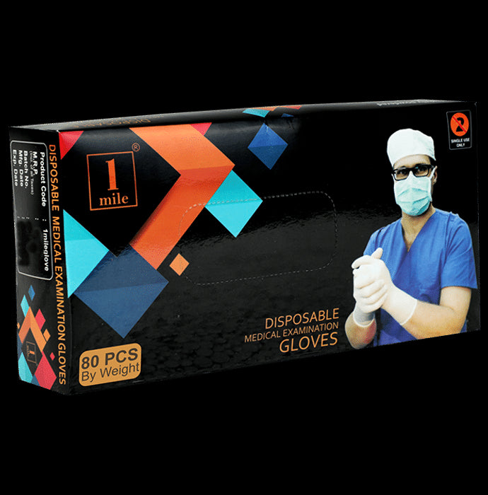 1Mile Disposable Medical Examination Glove XS
box of 80 Gloves