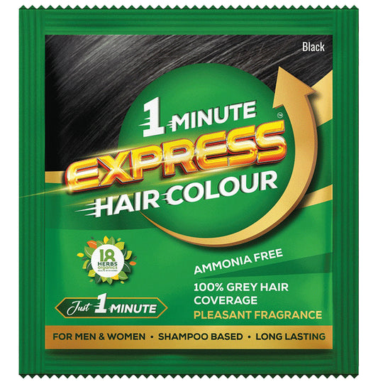 1Minute Express Hair Colour (20ml Each) Black
box of 1 Sachet