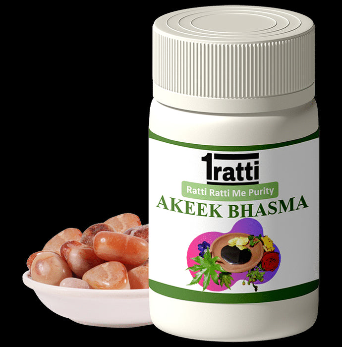 1ratti Akeek Bhasma
bottle of 10 gm Bhasma