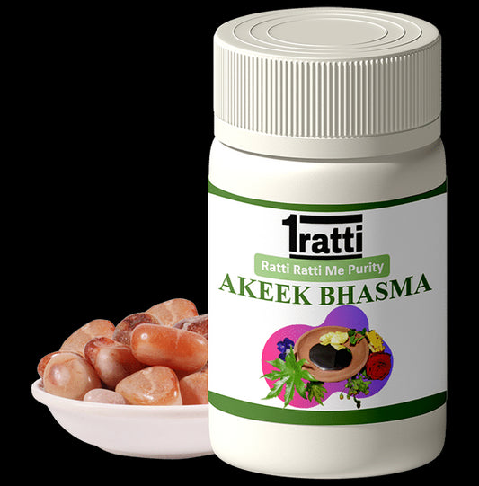 1ratti Akeek Bhasma
bottle of 10 gm Bhasma