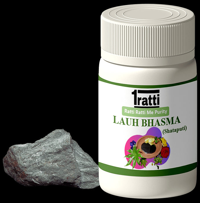 1ratti Lauh Bhasma (Shataputi)
bottle of 10 gm Bhasma