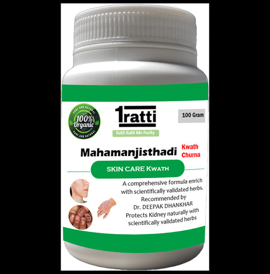 1ratti MahaManjisthadi Kwath Churna (100gm Each)
combo pack of 2 bottles