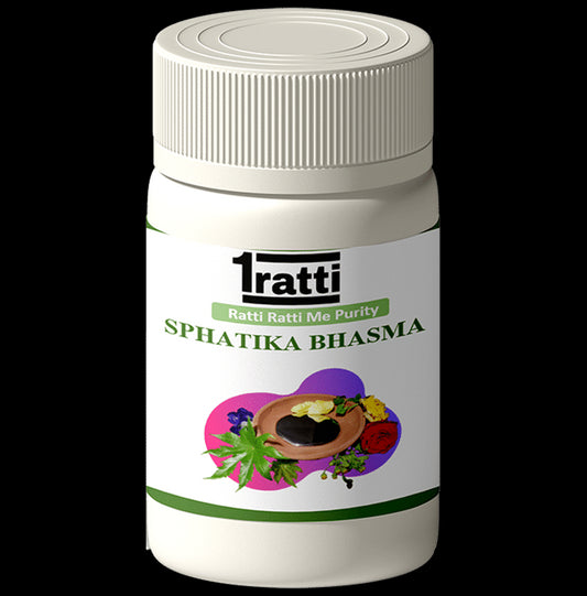 1ratti Sphatika Bhasma
bottle of 30 gm Bhasma