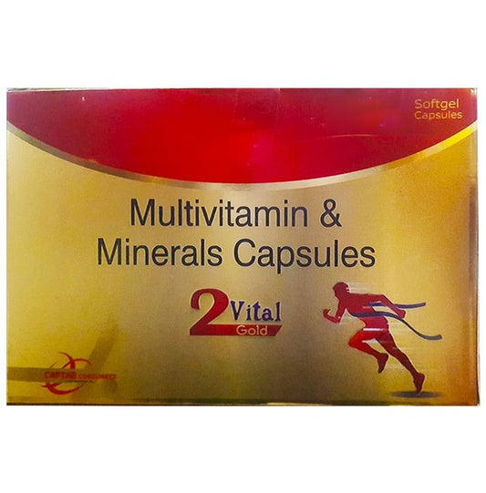 2 Vital Gold Softgel Capsules
strip of 10 soft gelatin capsules