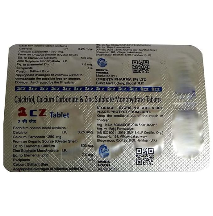2 CZ Tablet
strip of 10 tablets