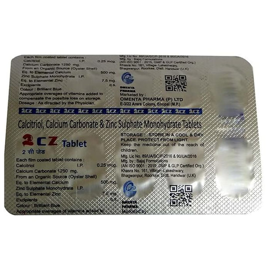 2 CZ Tablet
strip of 10 tablets