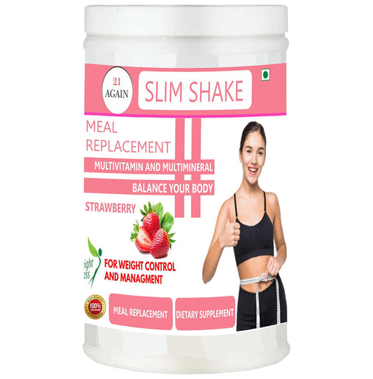 21 Again Slim Shake Meal Replacement Powder Strawberry
jar of 500 gm Powder