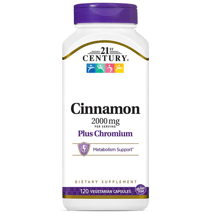 21st Century Cinnamon 2000mg Plus Chromium Vegetarian Capsule
bottle of 120 vegicaps