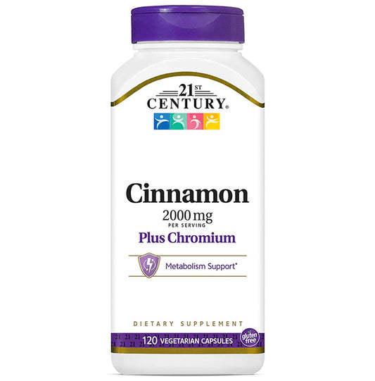 21st Century Cinnamon 2000mg Plus Chromium Vegetarian Capsule
bottle of 120 vegicaps