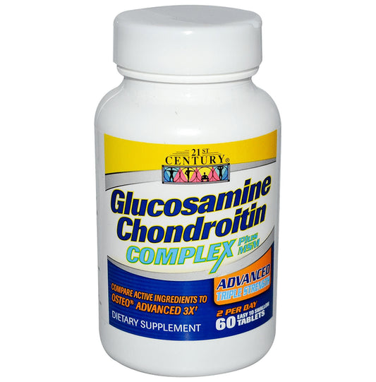 21st Century Glucosamine Chondroitin Complex Plus MSM Advanced Triple Strength Tablet
bottle of 60 tablets