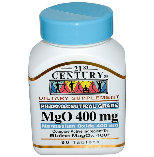 21st Century MgO, Magnesium Oxide 400mg Tablet
bottle of 90 tablets