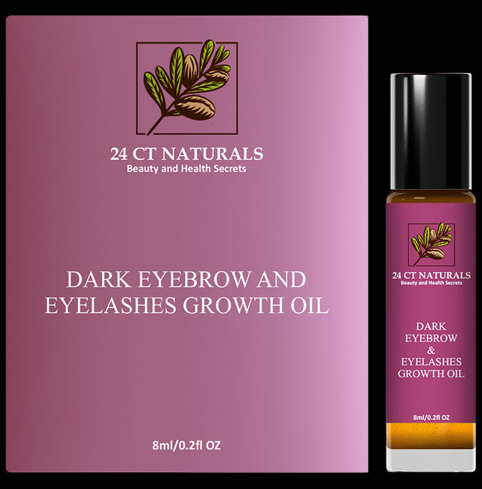 24 CT Naturals Dark Eyebrow and Eyelashes Growth Oil
bottle of 8 ml Oil