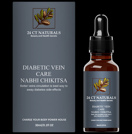 24 CT Naturals Diabetic Vein Care Nabhi Chikitsa Oil
bottle of 30 ml Oil