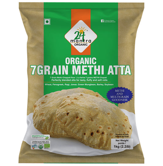 24 Mantra Organic 7Grain Methi Atta
packet of 1 kg Flour