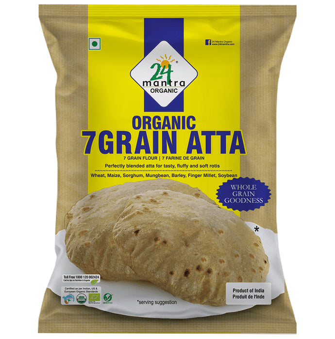 24 Mantra Organic 7 Grain Atta
packet of 1 kg Flour
