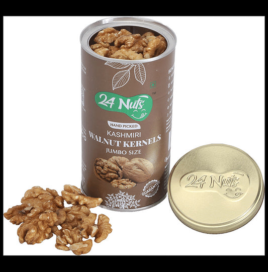 24 Nuts Hand Picked Kashmiri Walnut Kernels
Tin of 250 gm Dry Fruits