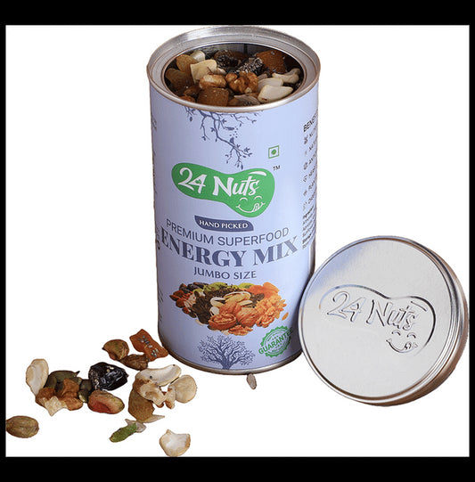 24 Nuts Hand Picked Premium Superood Energy Mix
Tin of 250 gm Dry Fruits