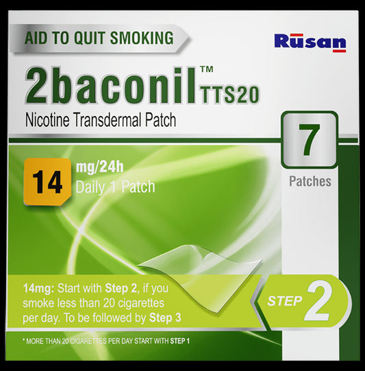2baconil 14mg Nicotine Transdermal Patch Step 2
packet of 7 transdermal patches