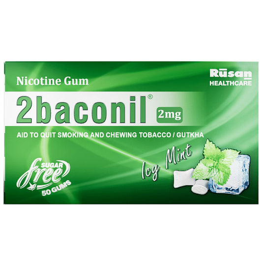 2baconil 2mg Nicotine Chewing Gum | Sugar-Free | Flavour Ice Mint
box of 50 chewing gums