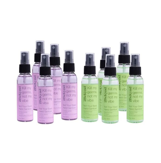 2Bekynd Hand Sanitizer (59ml Each) 5 Peppermint Fresh & 5 Soothing Lavender
combo pack of 10 bottles
