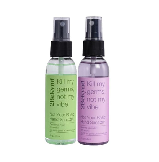 2Bekynd Hand Sanitizer (59ml Each) Peppermint Fresh & Soothing Lavender
combo pack of 2 bottles
