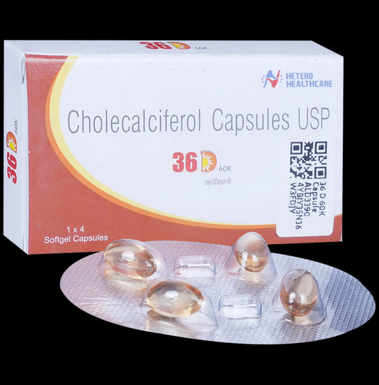 36 D 60K Capsule
strip of 4 capsules