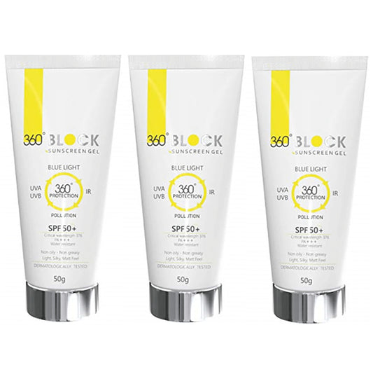360° Block Sunscreen Gel (50gm Each) SPF 50+
combo pack of 3 Tubes