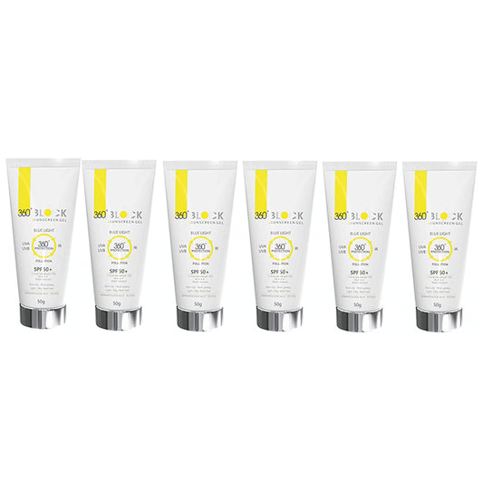 360° Block Sunscreen Gel (50gm Each) SPF 50+
combo pack of 6 Tubes