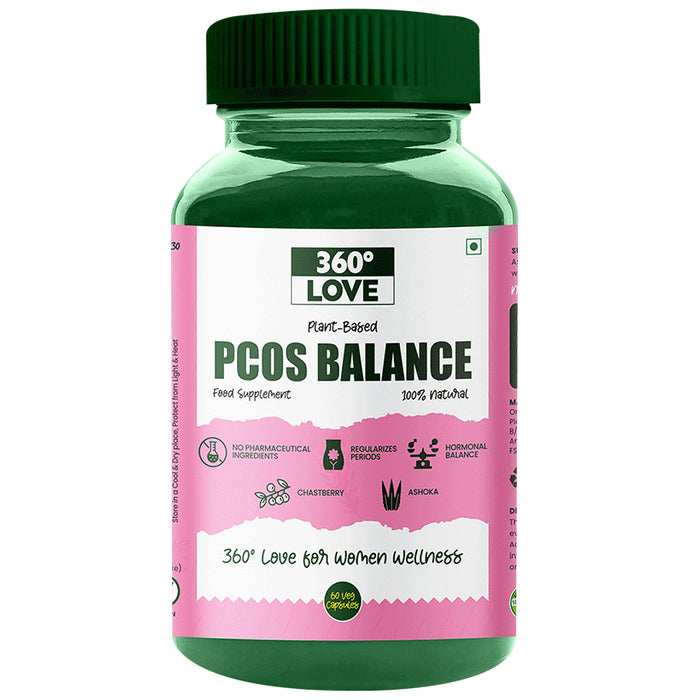 360° Love Pcos Balance Veg Capsule
bottle of 60 vegicaps