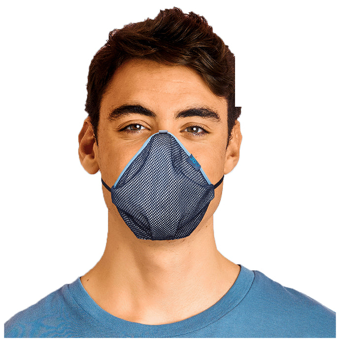 3bo Small Deltoid Turbo Face Mask in Navy Mesh with Blue, Grey & Navy Binding
box of 3 masks