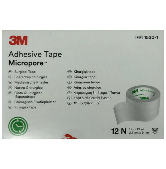 3M 1530-1 ADhesive Tape Micropore 2.5Cm*9.1M
box of 12 tapes