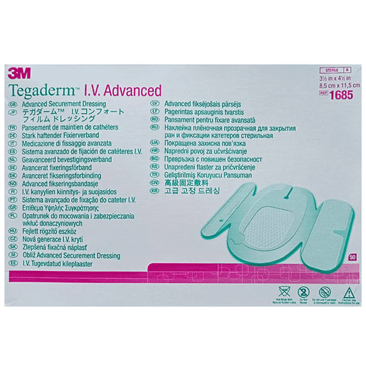 3M 1685 Tegaderm I.V. Advanced Dressing Film 8.5cm x 11.5cm
box of 50 units