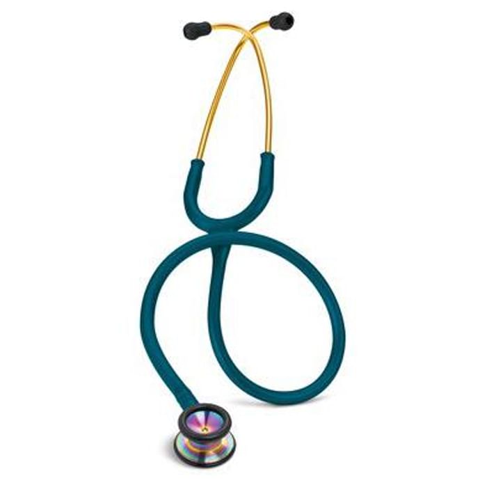 3M Littmann Classic II Pediatric Stethoscope, Rainbow-finish Chestpiece, Caribbean Blue Tube, 28 inch, 2153
box of 1 Unit