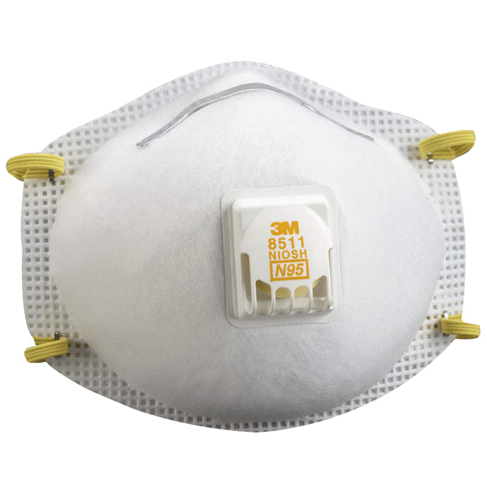 3M N95 8511 Respirator Mask White
packet of 10 masks