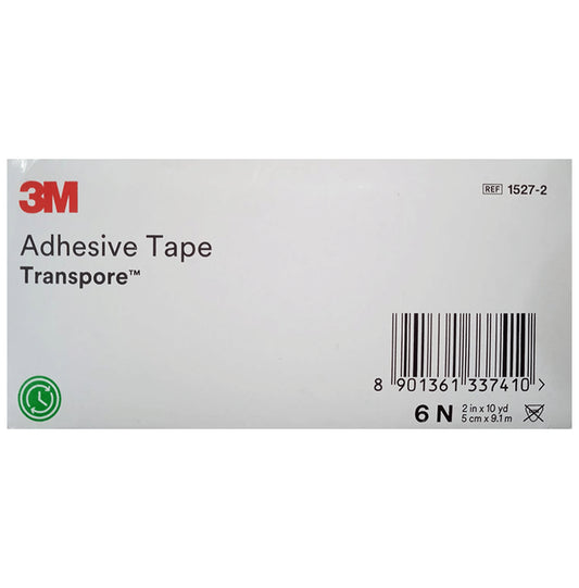 3M Transpore 1527-2, 2 inch x 10 yard
box of 6 tapes