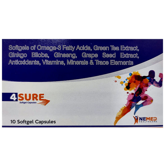 4Sure Softgel Capsule
strip of 10 soft gelatin capsules