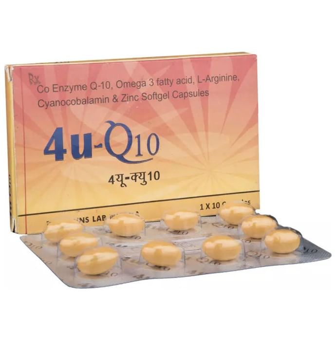 4U Q10 Gold Soft Gelatin Capsule
strip of 10 soft gelatin capsules