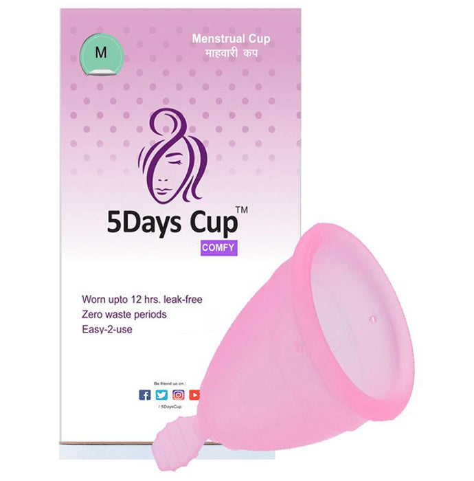 5DaysCup Comfy Reusable Menstrual Cup Medium Pink
box of 1 Unit